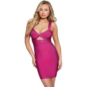 GUESS Womens Ashlee Braided Bandage Dress Pink/Fuschia NWOT Sz M